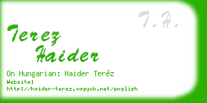 terez haider business card